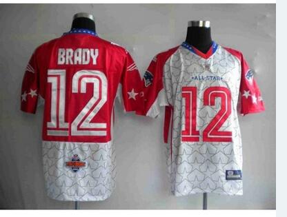Men New England Patriots #12 Tom Brady Red 2010 Pro Bowl Stitched NFL  Jersey